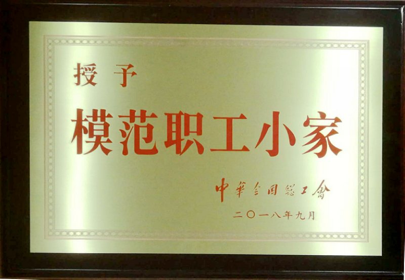 2018年9月天府容大矿业公司分工会被中华全国总工会授予2018年度模范职工小家称号